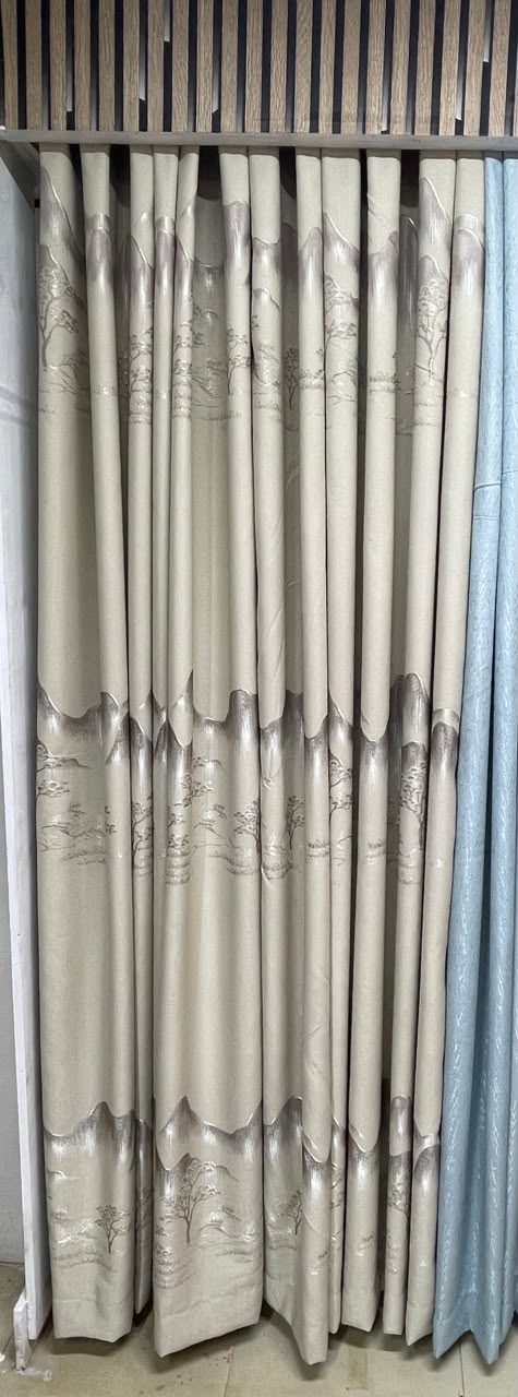 Beige with Mountain like art 
